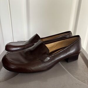 ANTONIO MELANI Dark Brown Leather Slip-Ons
